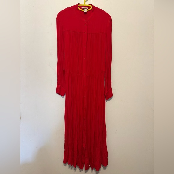 H&M Red Maxi Shirt Dress – Size 2 - Picture 2 of 4